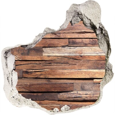 Sticker mural effet trou Mur en bois dans un trou