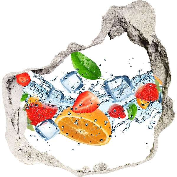 Sticker trou dans le mur Cocktail de fruits dans une explosion d'eau