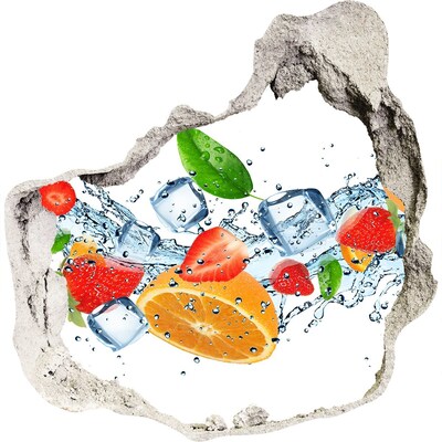 Sticker trou dans le mur Cocktail de fruits dans une explosion d'eau