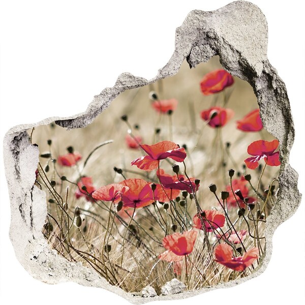 Sticker mural effet trou Un paradis floral au milieu du béton