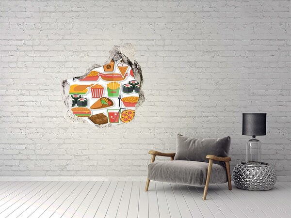 Sticker trou dans le mur Saveurs du monde