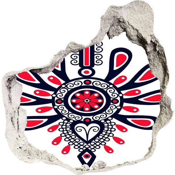 Autocollant mural trou Motif ethnique coloré dans un trou dans le mur