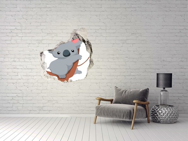 Autocollant à effet 3d trou Koala sur un arbre grès