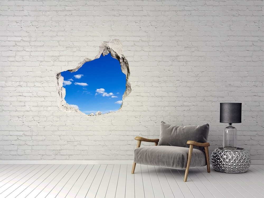 Sticker mural effet trou Nuages ​​dans le ciel nuages grès