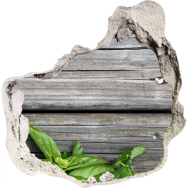 Sticker trou dans le mur Un mur abîmé avec un plancher en bois