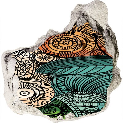 Sticker trou dans le mur Motifs colorés sur fond de pierre