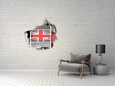 Autocollant à effet 3d trou Paysage britannique dans un trou dans le mur