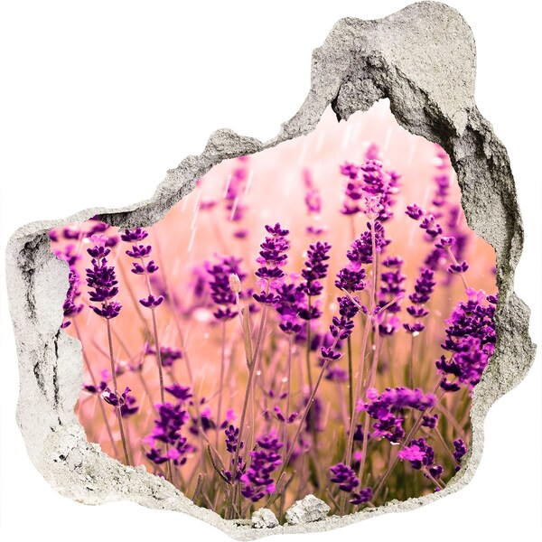 Autocollant mural trou prairie de lavande