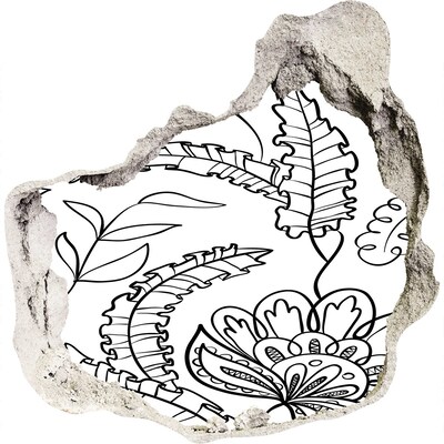 Sticker trou dans le mur Végétation tropicale dans un trou dans le mur