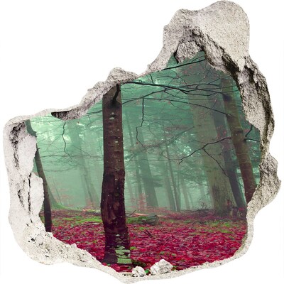 Sticker mural effet trou Forêt enchantée dans le brouillard