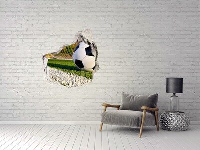Sticker mural effet trou Football en action