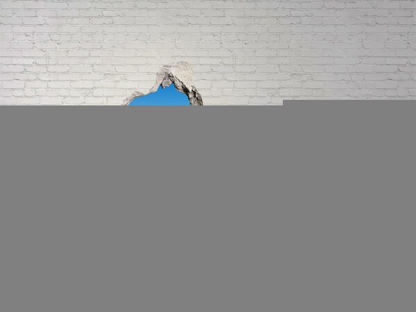 Autocollant mural trou prairie verte sous un ciel bleu