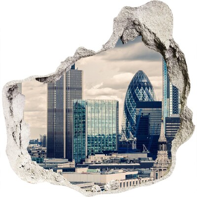 Autocollant à effet 3d trou Vue de la ville moderne