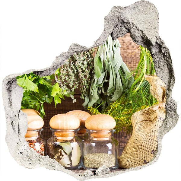 Sticker trou dans le mur Coin herbes aromatiques dans la cuisine