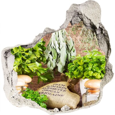 Autocollant mural trou Cuisine verte aux herbes aromatiques