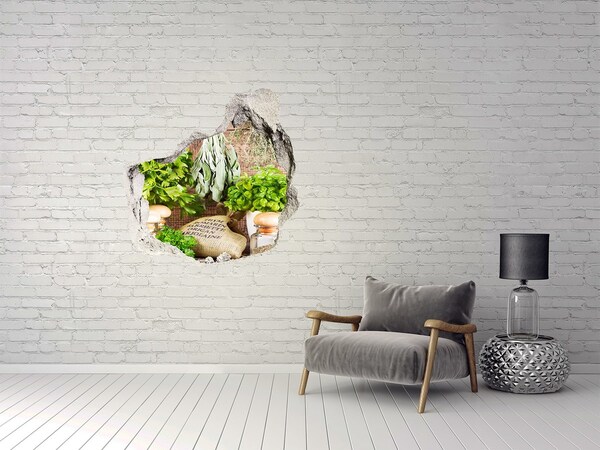 Autocollant mural trou Cuisine verte aux herbes aromatiques