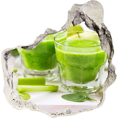 Autocollant mural trou Cocktail vert pour la santé