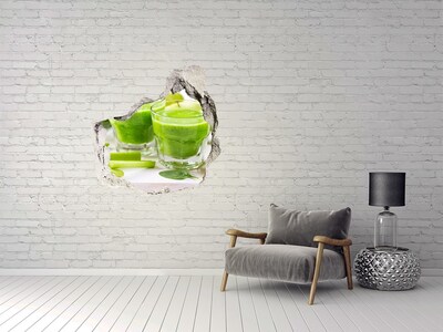 Autocollant mural trou Cocktail vert pour la santé