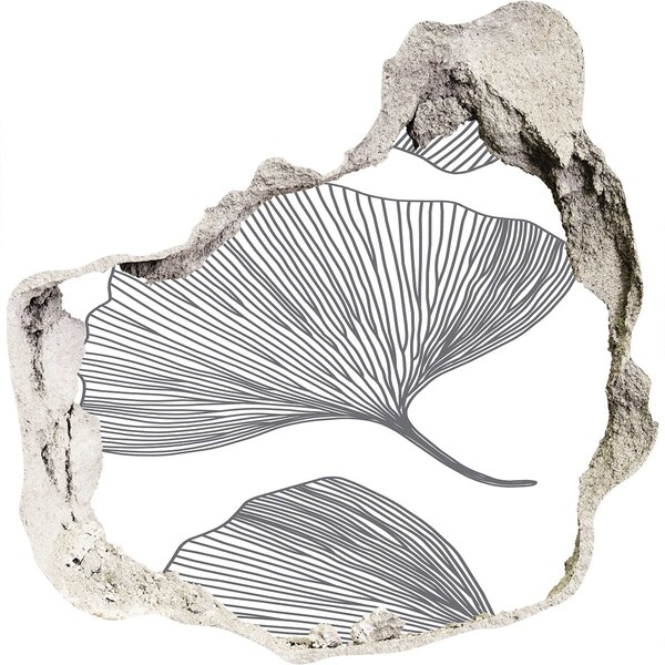 Sticker trou dans le mur Feuilles dans le béton