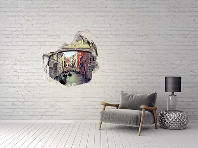 Sticker mural effet trou Venise dans le trou