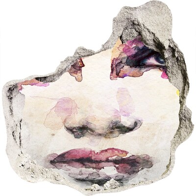 Sticker trou dans le mur Le visage dans le mur en ruine