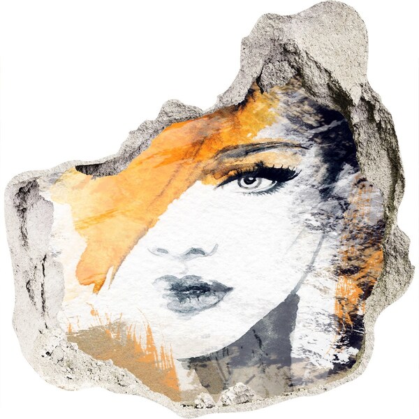 Autocollant mural trou Portrait aux nuances dorées