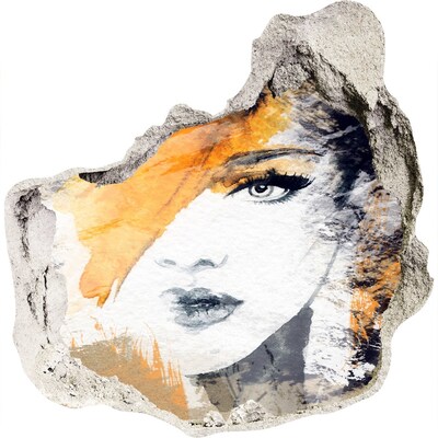 Autocollant mural trou Portrait aux nuances dorées