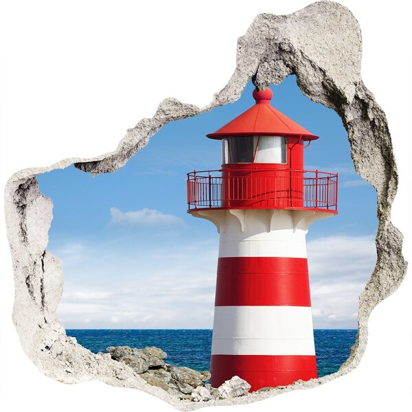 Sticker mural effet trou Un phare sur le rivage