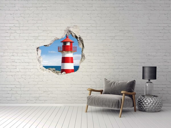 Sticker mural effet trou Un phare sur le rivage