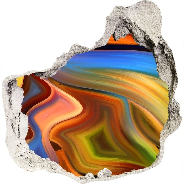 Sticker mural effet trou Un paysage coloré dans un trou dans le mur