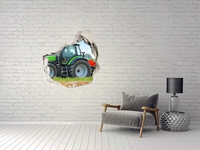 Autocollant mural trou Tracteur en action