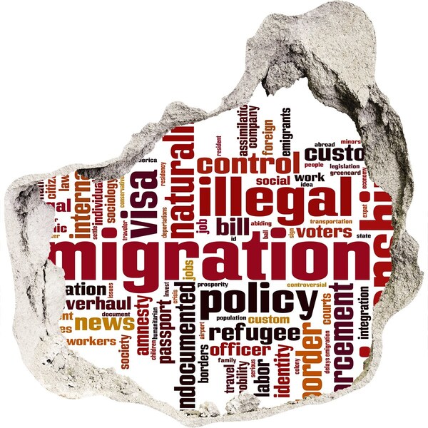 Autocollant à effet 3d trou politique migratoire