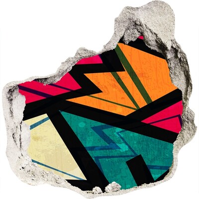 Sticker trou dans le mur Une fresque colorée dans un trou dans le mur