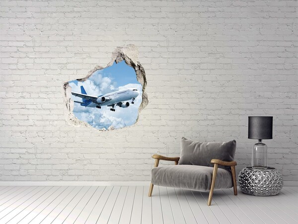 Sticker mural effet trou Vol dans les nuages