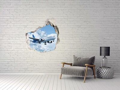 Sticker mural effet trou Vol dans les nuages