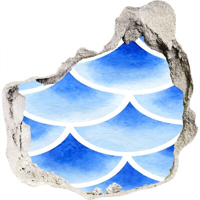 Sticker trou dans le mur Vagues d'eau dans un trou dans un mur