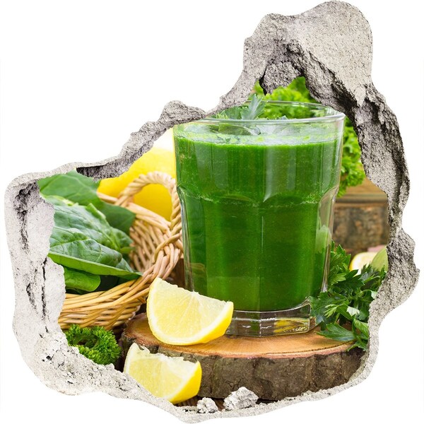 Sticker mural effet trou Cocktail vert dans un cadre naturel