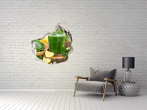 Sticker mural effet trou Cocktail vert dans un cadre naturel
