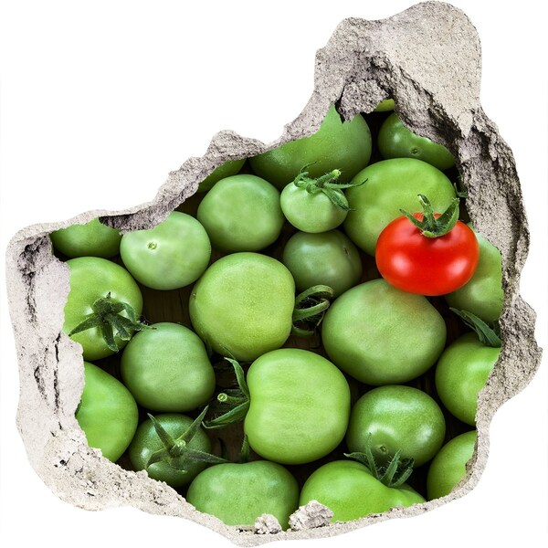 Sticker mural effet trou Des fruits dans du béton