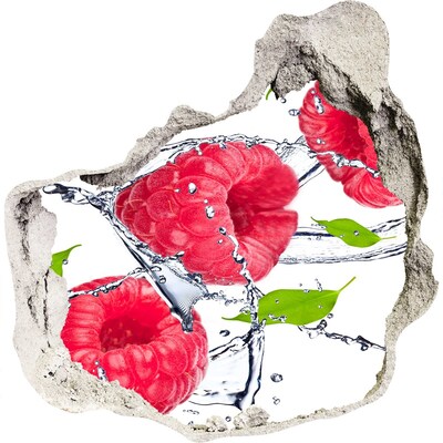 Sticker trou dans le mur Cascade de framboises