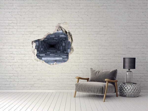 Sticker mural effet trou Tunnel profond en béton