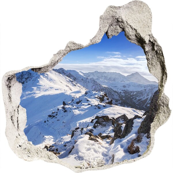 Sticker mural effet trou Paysage de montagne en hiver