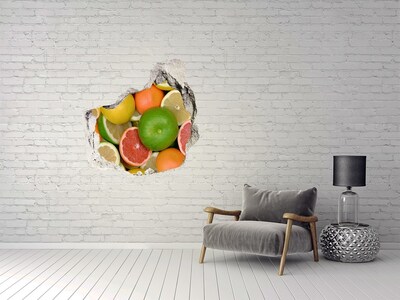 Autocollant à effet 3d trou Un paradis fruitier derrière le mur