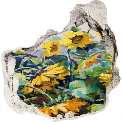Sticker trou dans le mur Fleurs de tournesol dans le jardin