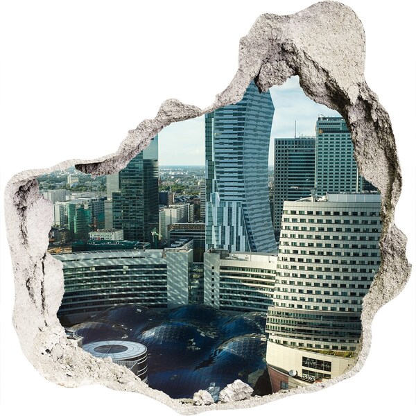 Sticker trou dans le mur Vue de la ville moderne