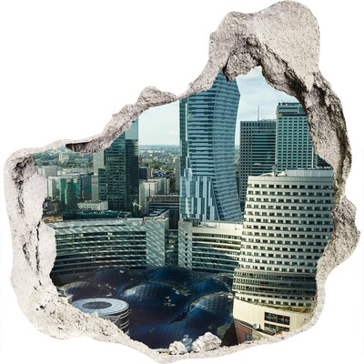 Sticker trou dans le mur Vue de la ville moderne