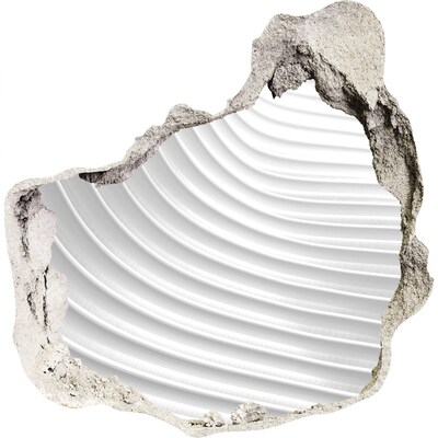 Autocollant à effet 3d trou Un mur brisé offrant une vue sur des lignes ondulées