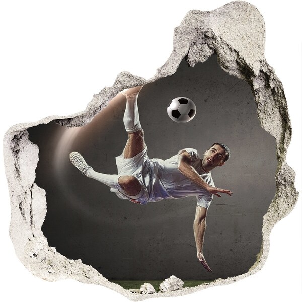 Sticker trou dans le mur Le saut du football