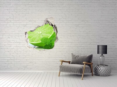 Sticker mural effet trou Citron vert avec de la glace grès