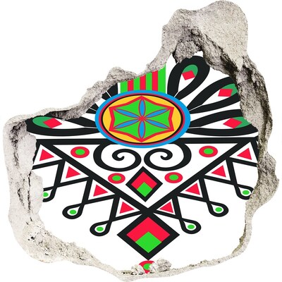 Sticker trou dans le mur Motifs folkloriques colorés